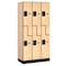 Salsbury Industries Wardrobe Z Locker, 36" W, 18" D, 76" H, (3) Wide, (6) Openings, Maple 37368MAP - alternate 1